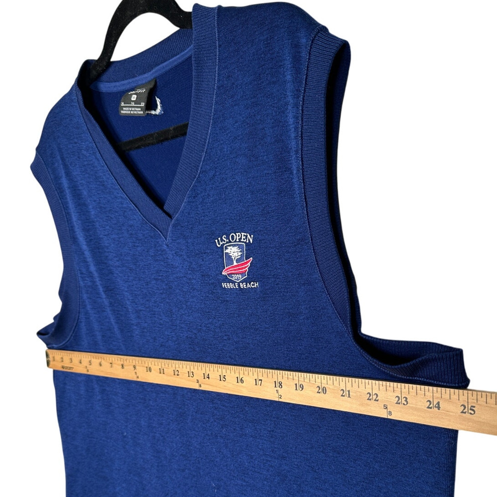 Nike Men's XL Golf Vest 2019 Pebble Beach U.S. Open V-Neck Navy Blue Knit EUC! - Picture 5 of 7